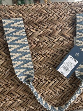 Universal Thread Blue & Cream Woven Strap with Braided Ends